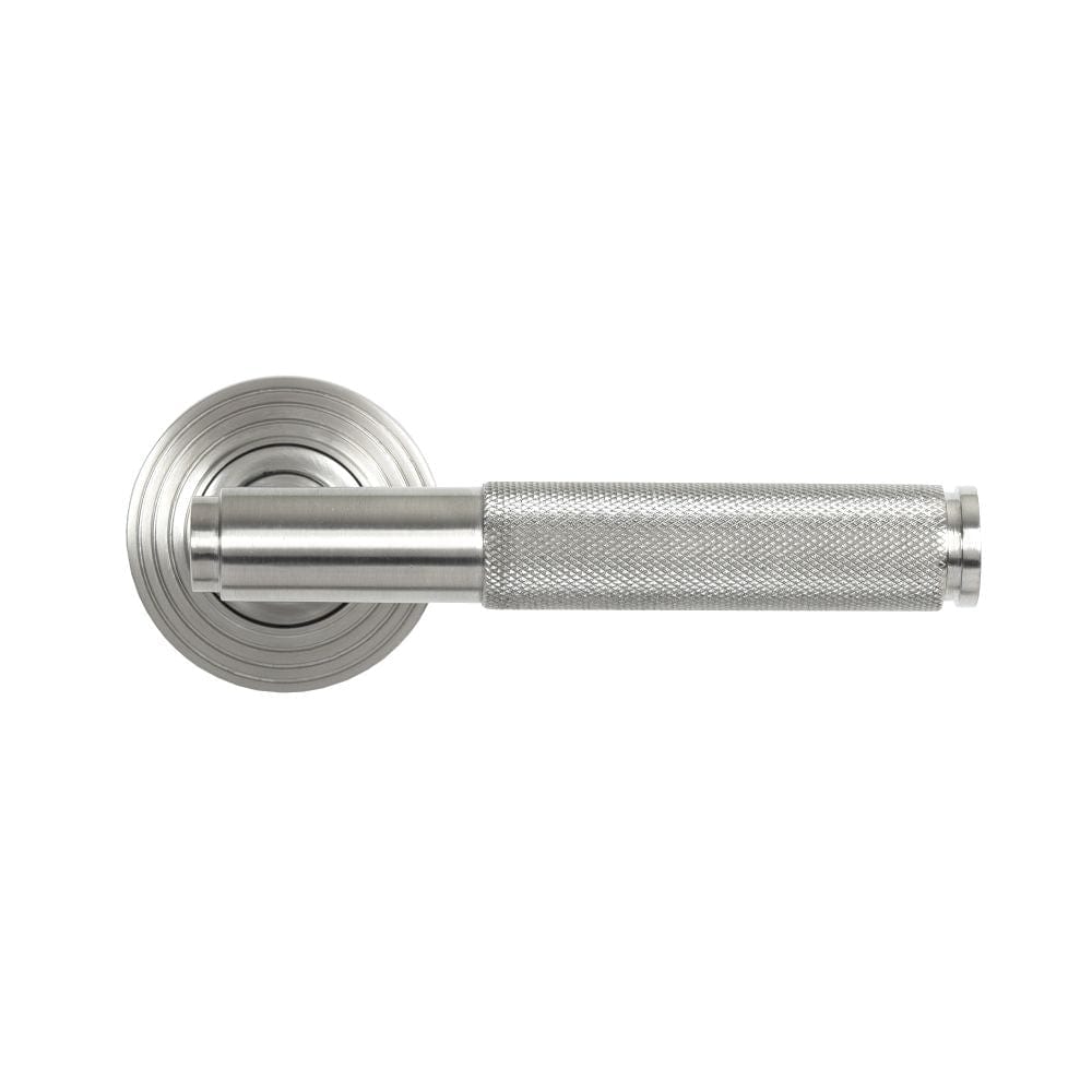 From The Anvil Door Furniture Satin Marine SS (316) / Round Rose From The Anvil - Satin Marine SS (316) Brompton Lever on Rose Set (Beehive) - Unsprung