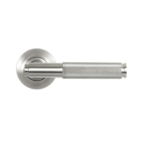 From The Anvil Door Furniture Satin Marine SS (316) / Round Rose From The Anvil - Satin Marine SS (316) Brompton Lever on Rose Set (Plain)