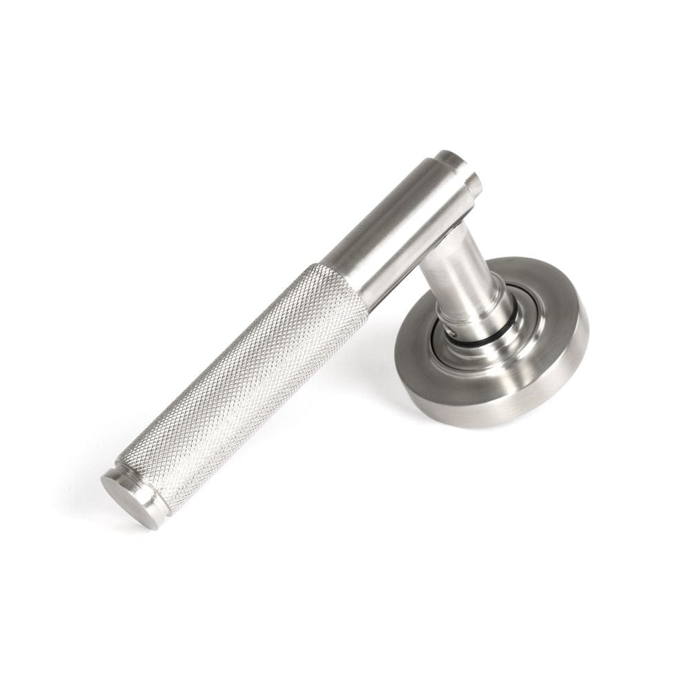 From The Anvil Door Furniture Satin Marine SS (316) / Round Rose From The Anvil - Satin Marine SS (316) Brompton Lever on Rose Set (Plain)