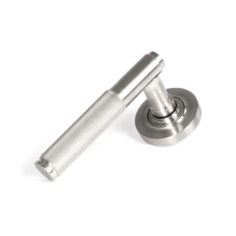 From The Anvil Door Furniture Satin Marine SS (316) / Round Rose From The Anvil - Satin Marine SS (316) Brompton Lever on Rose Set (Plain)