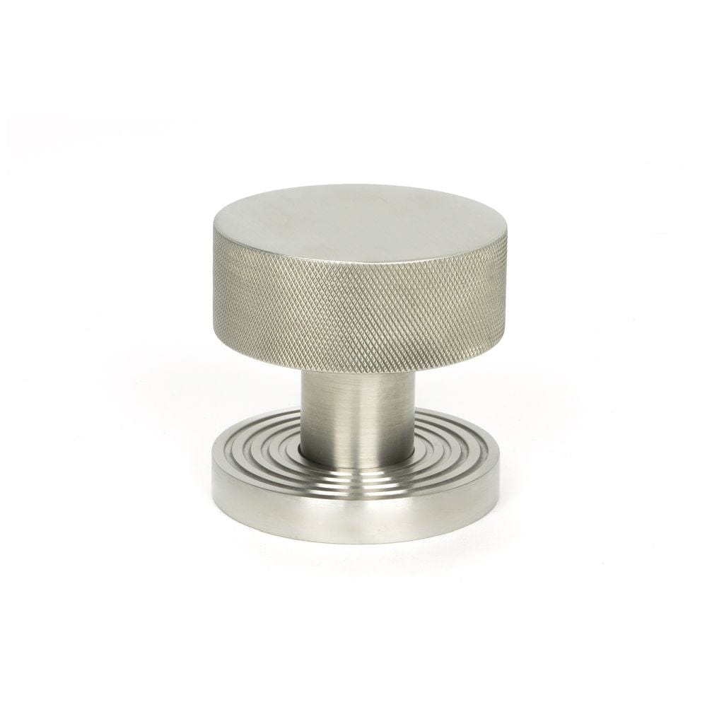 From The Anvil Door Furniture Satin Marine SS (316) / Mortice/Rim Knobs From The Anvil - Satin Marine SS (316) Brompton Mortice/Rim Knob Set (Beehive)
