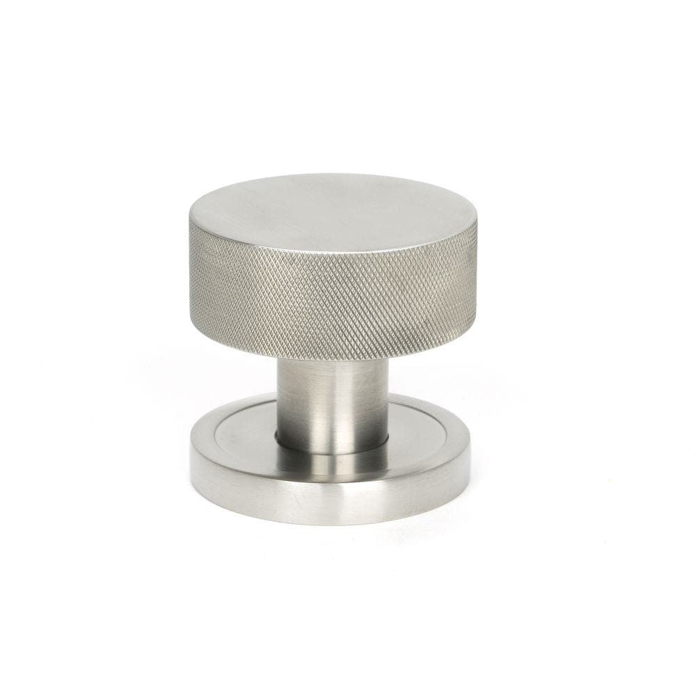 From The Anvil Door Furniture Satin Marine SS (316) / Mortice/Rim Knobs From The Anvil - Satin Marine SS (316) Brompton Mortice/Rim Knob Set (Plain)