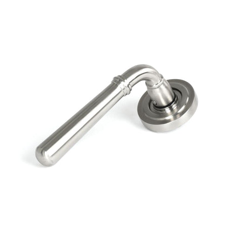 From The Anvil Door Furniture Satin Marine SS (316) / Round Rose From The Anvil - Satin Marine SS (316) Newbury Lever on Rose Set (Art Deco) - Unsprung