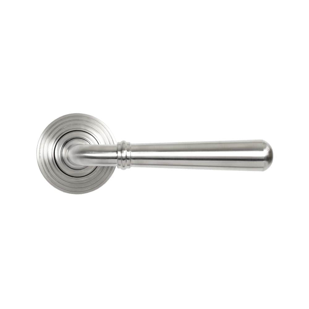 From The Anvil Door Furniture Satin Marine SS (316) / Round Rose From The Anvil - Satin Marine SS (316) Newbury Lever on Rose Set (Beehive) - Unsprung