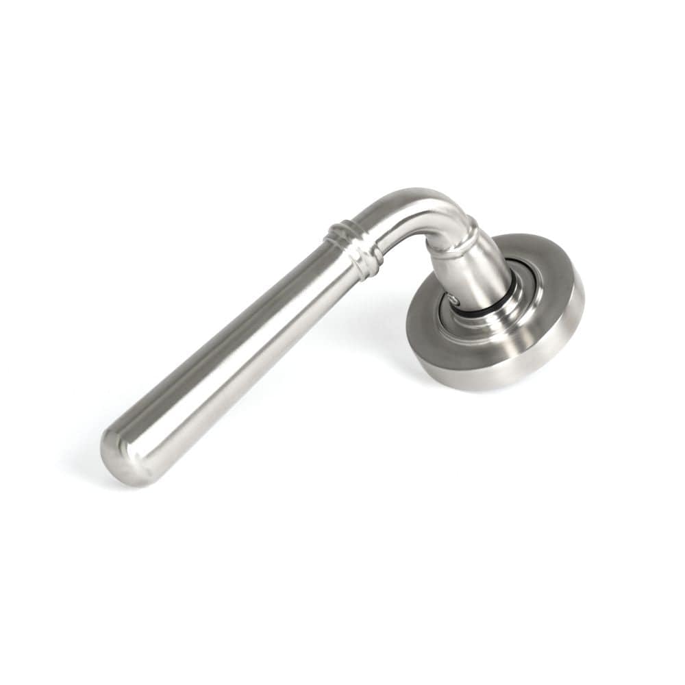 From The Anvil Door Furniture Satin Marine SS (316) / Round Rose From The Anvil - Satin Marine SS (316) Newbury Lever on Rose Set (Plain)