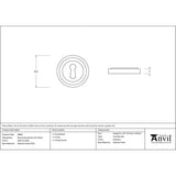 From The Anvil Door Furniture Satin Marine SS (316) / Mortice Key Profile Escutcheons From The Anvil - Satin Marine SS (316) Round Escutcheon (Art Deco)