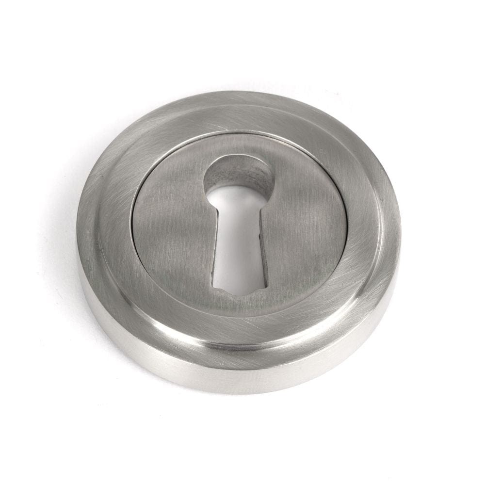 From The Anvil Door Furniture Satin Marine SS (316) / Mortice Key Profile Escutcheons From The Anvil - Satin Marine SS (316) Round Escutcheon (Art Deco)