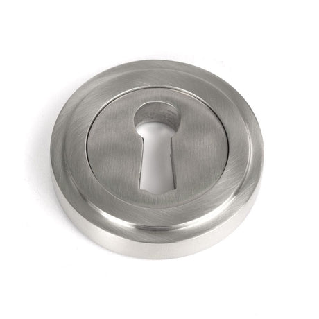 From The Anvil Door Furniture Satin Marine SS (316) / Mortice Key Profile Escutcheons From The Anvil - Satin Marine SS (316) Round Escutcheon (Art Deco)