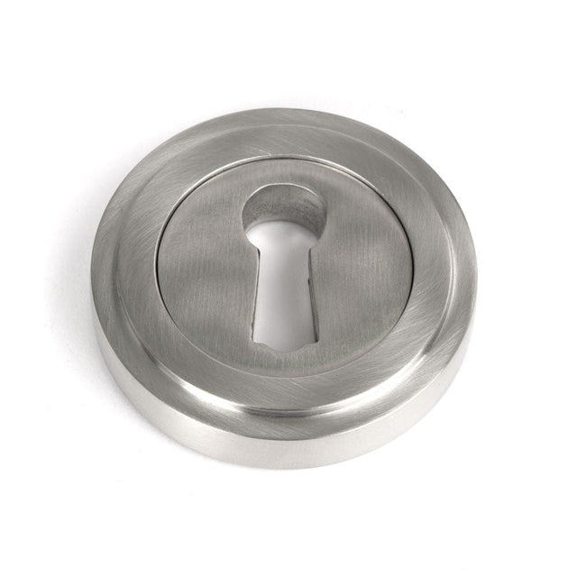 From The Anvil Door Furniture Satin Marine SS (316) / Mortice Key Profile Escutcheons From The Anvil - Satin Marine SS (316) Round Escutcheon (Art Deco)