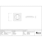 From The Anvil Door Furniture Satin Marine SS (316) / Euro Profile Escutcheons From The Anvil - Satin Marine SS (316) Round Euro Escutcheon (Square)