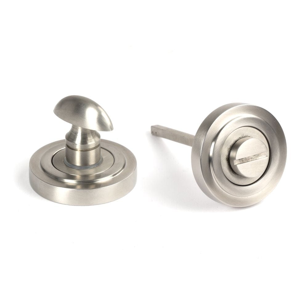 From The Anvil Door Furniture Satin Marine SS (316) / No From The Anvil - Satin Marine SS (316) Round Thumbturn Set (Art Deco)