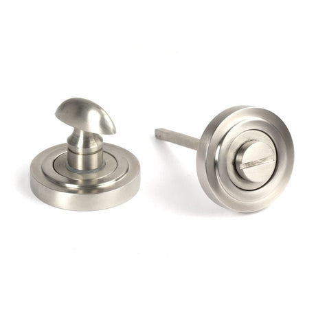 From The Anvil Door Furniture Satin Marine SS (316) / No From The Anvil - Satin Marine SS (316) Round Thumbturn Set (Art Deco)