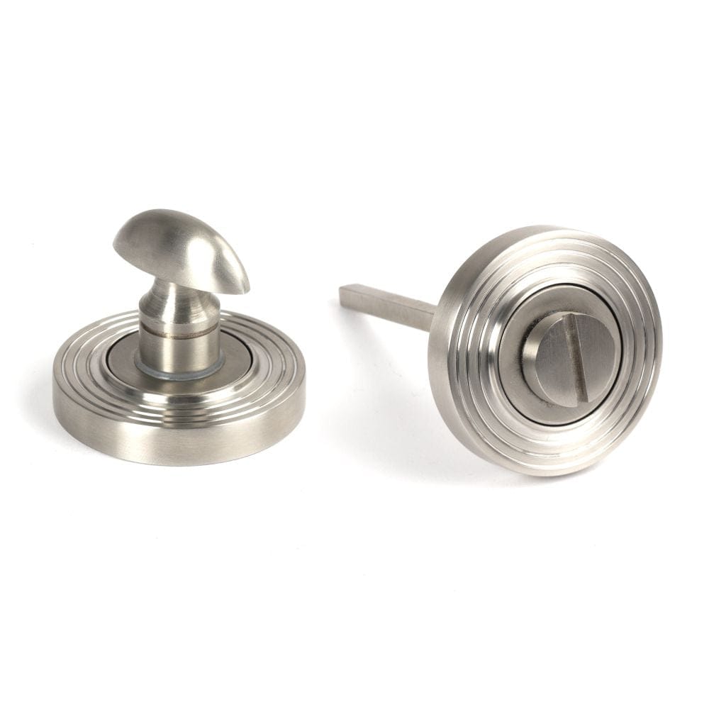 From The Anvil Door Furniture Satin Marine SS (316) / No From The Anvil - Satin Marine SS (316) Round Thumbturn Set (Beehive)