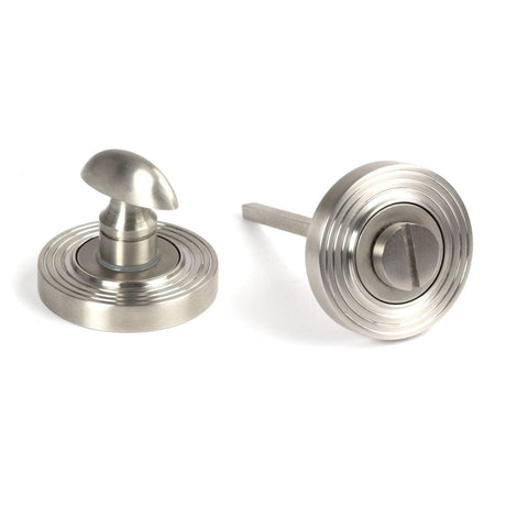 From The Anvil Door Furniture Satin Marine SS (316) / No From The Anvil - Satin Marine SS (316) Round Thumbturn Set (Beehive)