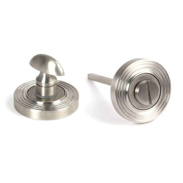 From The Anvil Door Furniture Satin Marine SS (316) / No From The Anvil - Satin Marine SS (316) Round Thumbturn Set (Beehive)