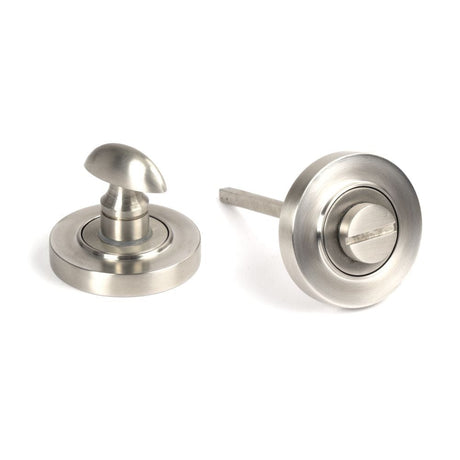 From The Anvil Door Furniture Satin Marine SS (316) / No From The Anvil - Satin Marine SS (316) Round Thumbturn Set (Plain)