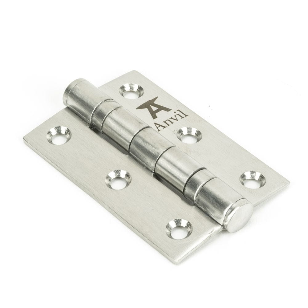 From The Anvil Hinges Satin Stainless Steel / Ball Bearing Hinges / 3" (76mm) From The Anvil - Satin SS 3" Ball Bearing Butt Hinge (pair)