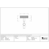 From The Anvil Cabinet Hardware Satin Stainless Steel / Cabinet T-Pulls / 30mm Dia. From The Anvil - Satin SS (304) Brompton T-Bar