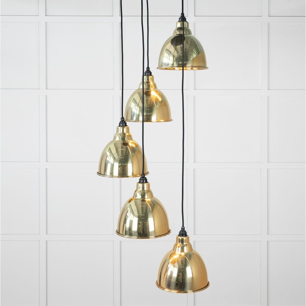 From The Anvil Electrical Smooth Brass / Cluster Pendants From The Anvil - Smooth Brass Brindley Cluster Pendant