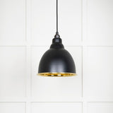 From The Anvil Electrical Smooth Brass / Ceiling Pendants From The Anvil - Smooth Brass Brindley Pendant in Elan Black