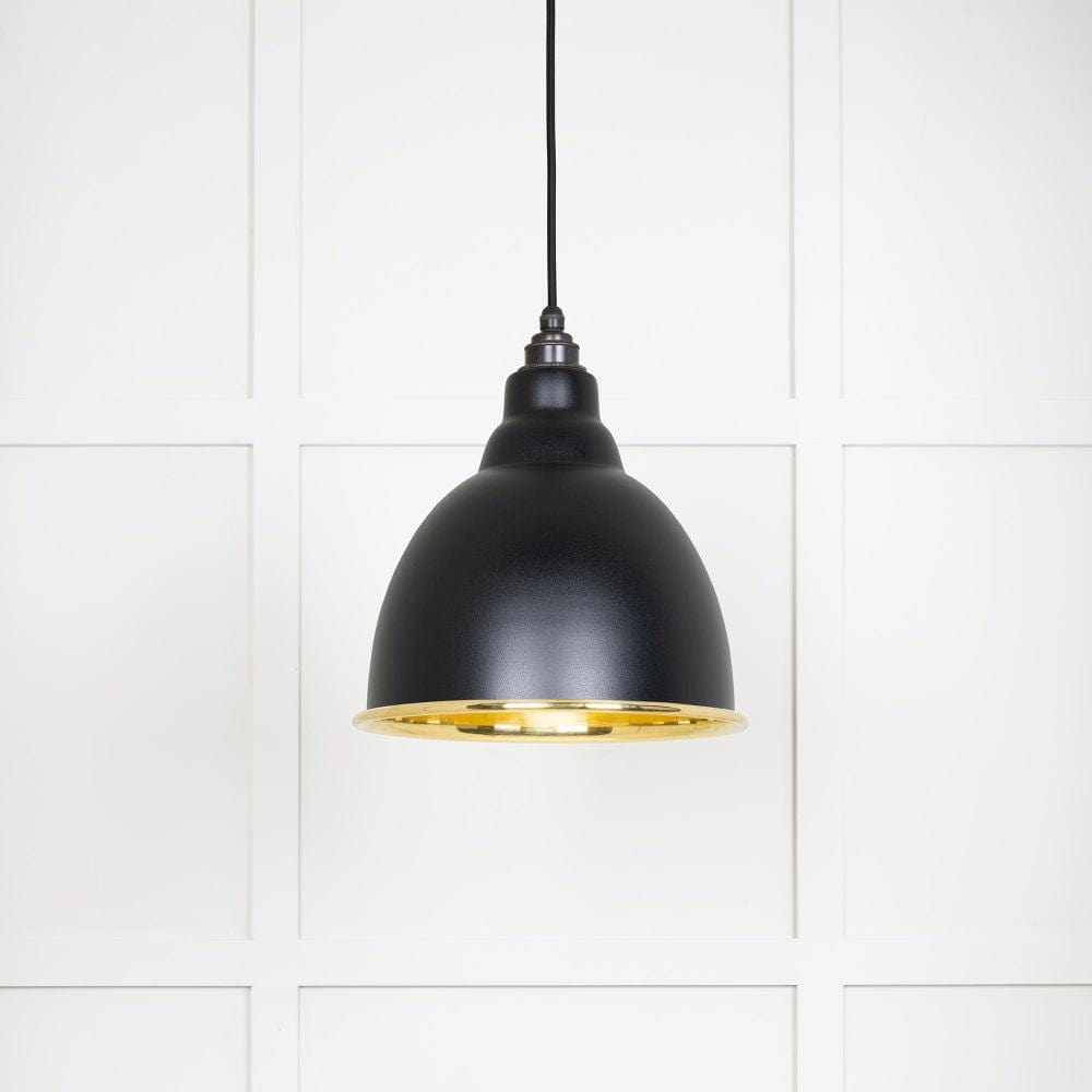 From The Anvil Electrical Smooth Brass / Ceiling Pendants From The Anvil - Smooth Brass Brindley Pendant in Elan Black