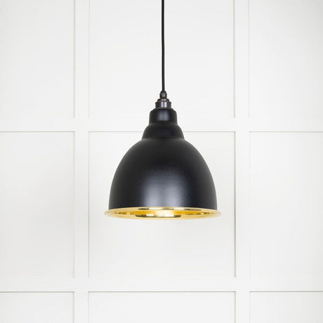 From The Anvil Electrical Smooth Brass / Ceiling Pendants From The Anvil - Smooth Brass Brindley Pendant in Elan Black
