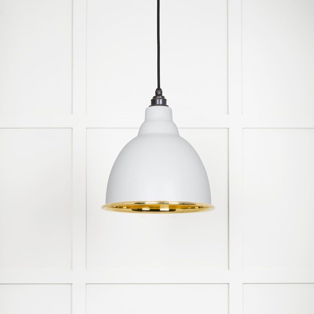 From The Anvil Electrical Smooth Brass / Ceiling Pendants From The Anvil - Smooth Brass Brindley Pendant in Flock