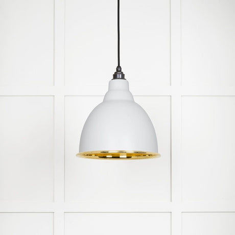 From The Anvil Electrical Smooth Brass / Ceiling Pendants From The Anvil - Smooth Brass Brindley Pendant in Flock