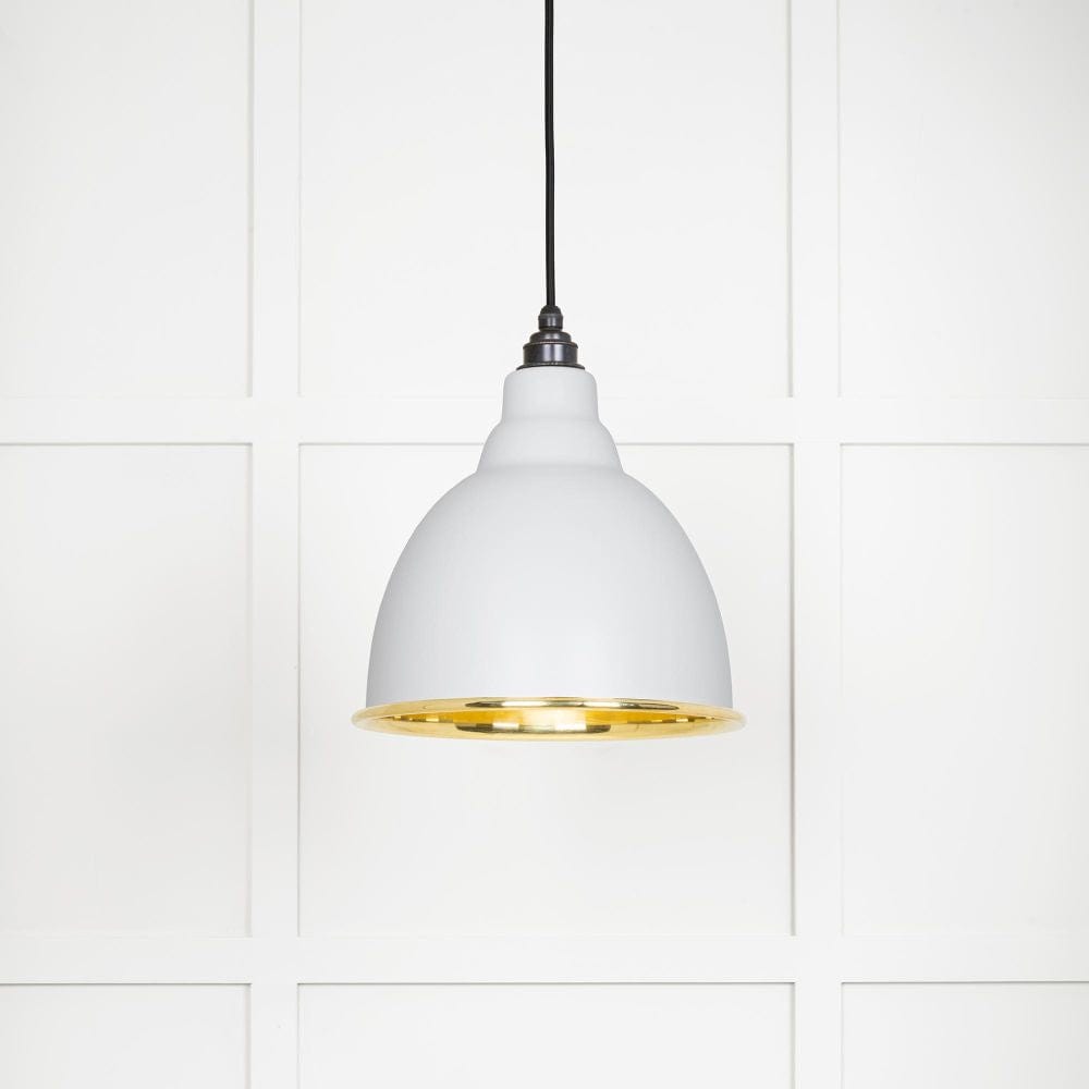 From The Anvil Electrical Smooth Brass / Ceiling Pendants From The Anvil - Smooth Brass Brindley Pendant in Flock