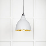 From The Anvil Electrical Smooth Brass / Ceiling Pendants From The Anvil - Smooth Brass Brindley Pendant in Flock