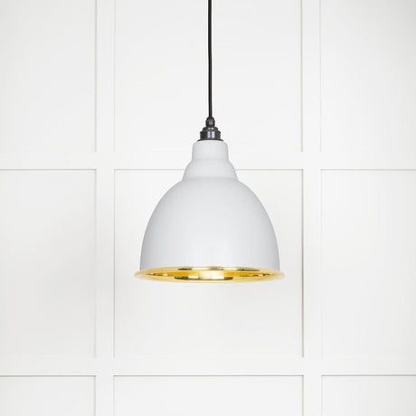 From The Anvil Electrical Smooth Brass / Ceiling Pendants From The Anvil - Smooth Brass Brindley Pendant in Flock