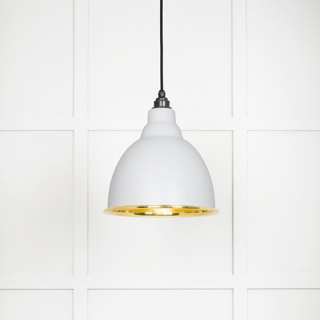 From The Anvil Electrical Smooth Brass / Ceiling Pendants From The Anvil - Smooth Brass Brindley Pendant in Flock