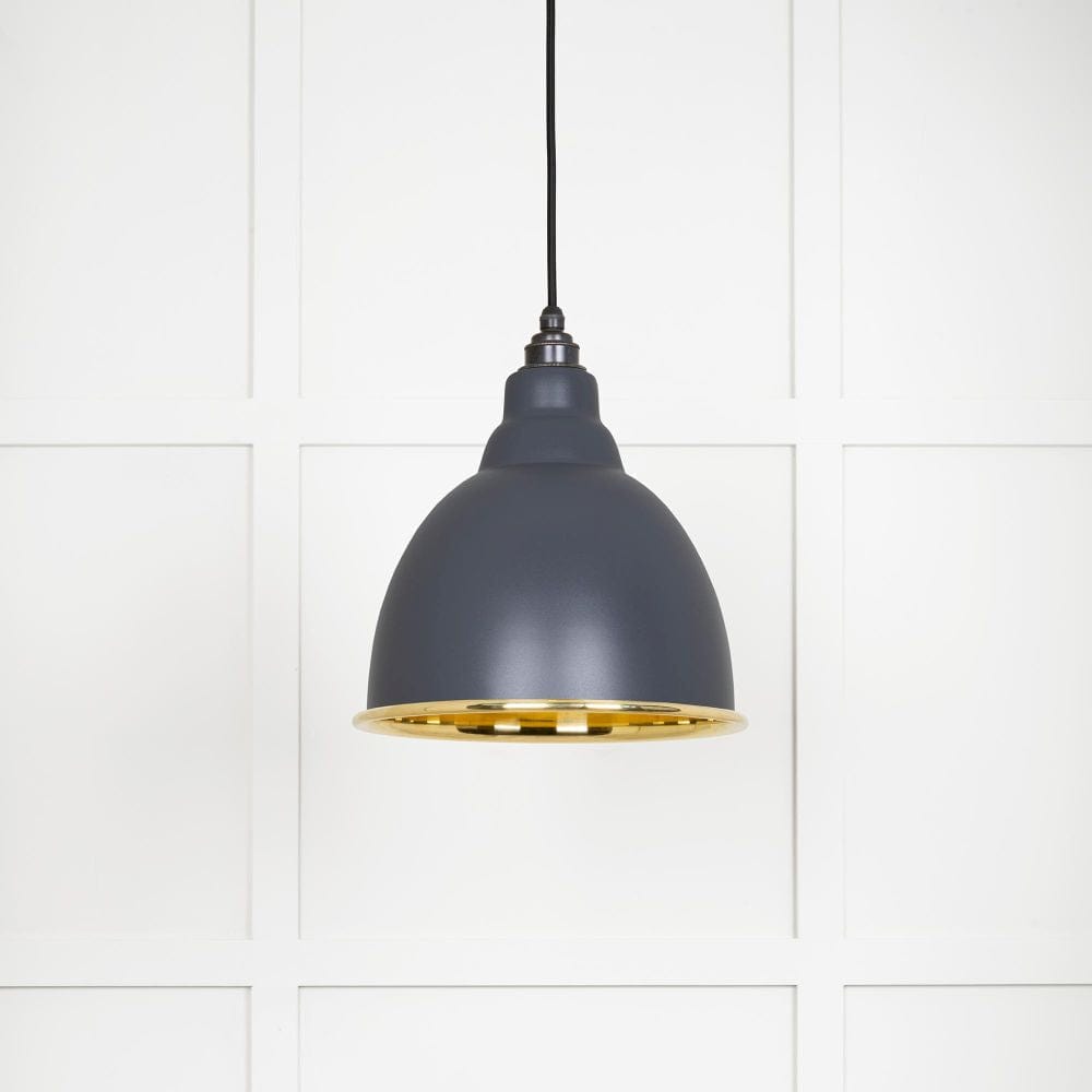 From The Anvil Electrical Smooth Brass / Ceiling Pendants From The Anvil - Smooth Brass Brindley Pendant in Slate