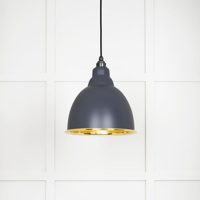 From The Anvil Electrical Smooth Brass / Ceiling Pendants From The Anvil - Smooth Brass Brindley Pendant in Slate