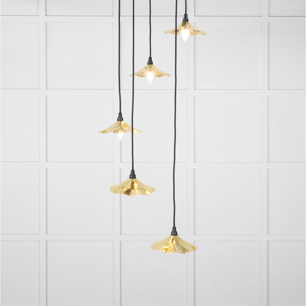 From The Anvil Electrical Smooth Brass / Cluster Pendants From The Anvil - Smooth Brass Flora Cluster Pendant