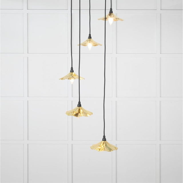 From The Anvil Electrical Smooth Brass / Cluster Pendants From The Anvil - Smooth Brass Flora Cluster Pendant