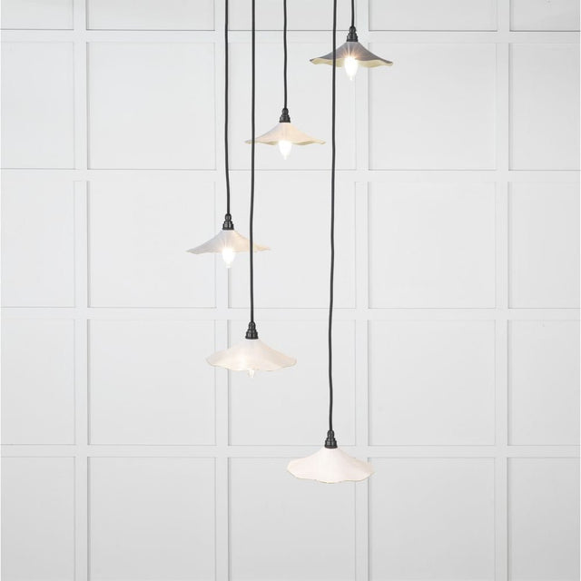 From The Anvil Electrical Smooth Brass / Cluster Pendants From The Anvil - Smooth Brass Flora Cluster Pendant in Birch