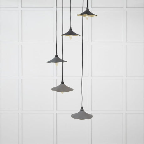 From The Anvil Electrical Smooth Brass / Cluster Pendants From The Anvil - Smooth Brass Flora Cluster Pendant in Bluff