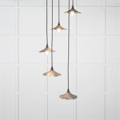 From The Anvil Electrical Smooth Brass / Cluster Pendants From The Anvil - Smooth Brass Flora Cluster Pendant in Bluff