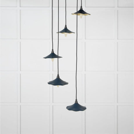 From The Anvil Electrical Smooth Brass / Cluster Pendants From The Anvil - Smooth Brass Flora Cluster Pendant in Dusk