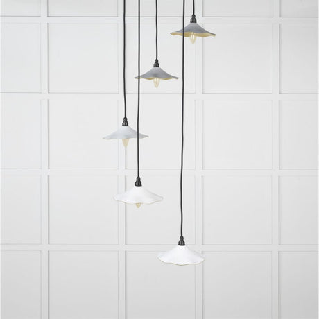 From The Anvil Electrical Smooth Brass / Cluster Pendants From The Anvil - Smooth Brass Flora Cluster Pendant in Flock