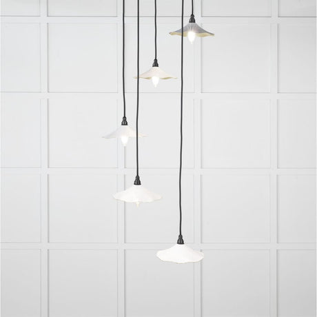 From The Anvil Electrical Smooth Brass / Cluster Pendants From The Anvil - Smooth Brass Flora Cluster Pendant in Flock