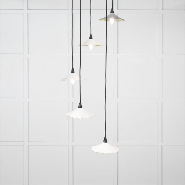 From The Anvil Electrical Smooth Brass / Cluster Pendants From The Anvil - Smooth Brass Flora Cluster Pendant in Flock