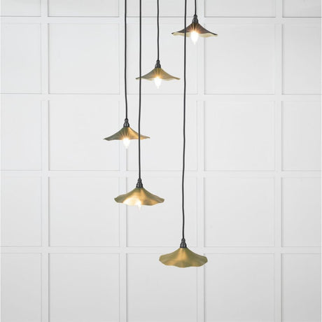 From The Anvil Electrical Smooth Brass / Cluster Pendants From The Anvil - Smooth Brass Flora Cluster Pendant in Heath