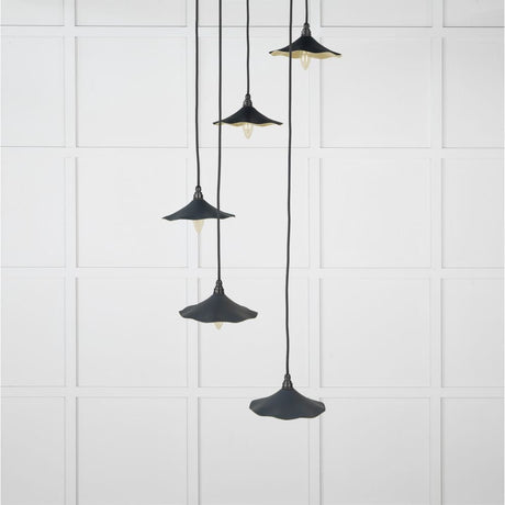 From The Anvil Electrical Smooth Brass / Cluster Pendants From The Anvil - Smooth Brass Flora Cluster Pendant in Soot