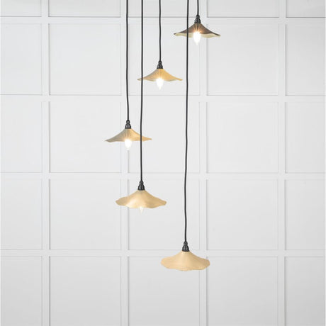 From The Anvil Electrical Smooth Brass / Cluster Pendants From The Anvil - Smooth Brass Flora Cluster Pendant in Tump