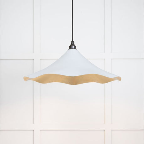 From The Anvil Electrical Smooth Brass / Ceiling Pendants From The Anvil - Smooth Brass Flora Pendant in Birch