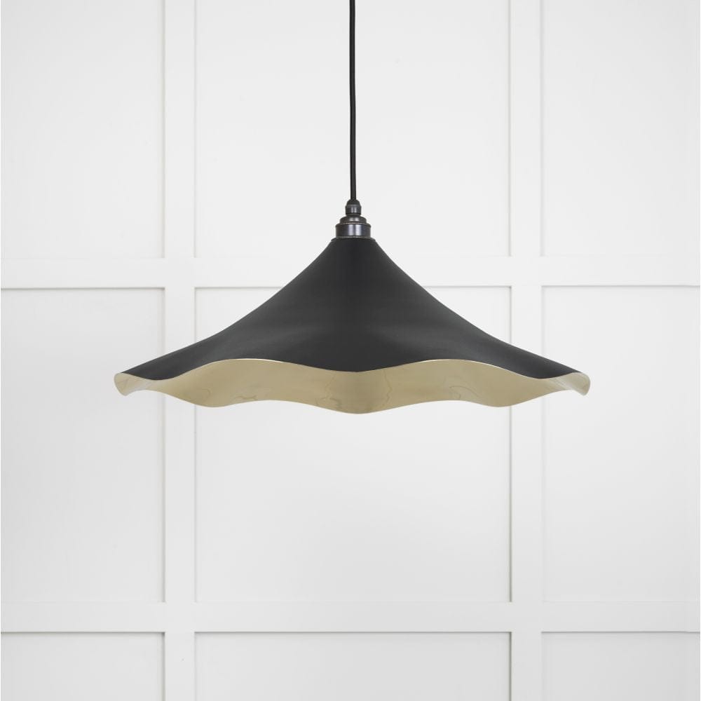 From The Anvil Electrical Smooth Brass / Ceiling Pendants From The Anvil - Smooth Brass Flora Pendant in Elan Black