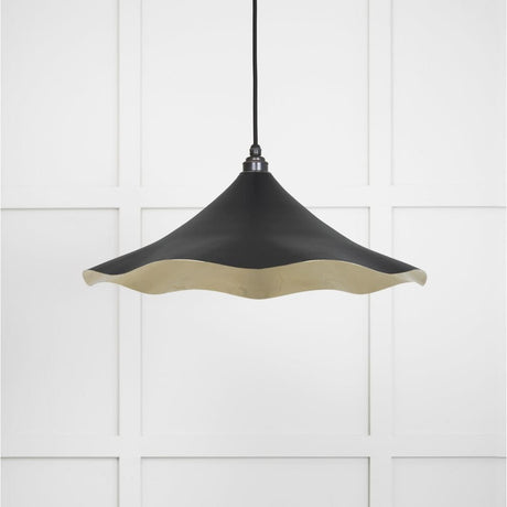 From The Anvil Electrical Smooth Brass / Ceiling Pendants From The Anvil - Smooth Brass Flora Pendant in Elan Black