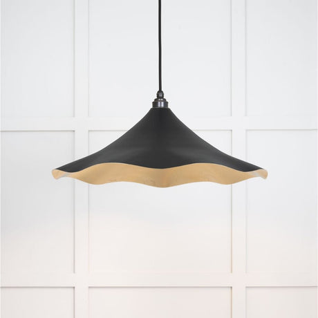 From The Anvil Electrical Smooth Brass / Ceiling Pendants From The Anvil - Smooth Brass Flora Pendant in Elan Black